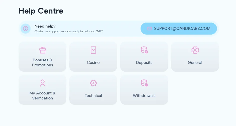 candicabz casino helpcenter